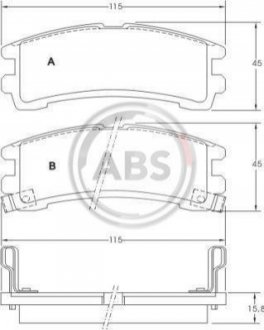 Колодки тормозные Pathfinder/Terrano (86-95) A.B.S. 36674 (фото 1)