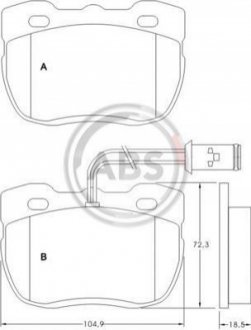 Тормозные колодки дисковые A.B.S. 366961 (фото 1)
