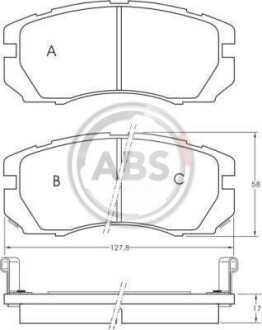 Гальмівні колодки дискові (1 к-т) A.B.S. 36878