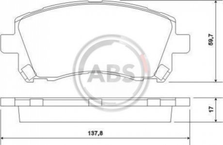 Гальмівні колодки пер. Subaru Forester/Outback 97-03/Impreza 92-/Legacy 89-03 A.B.S. 36972 (фото 1)