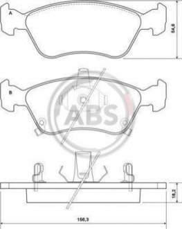 Колодки тормозные перед. Avensis (00-03) A.B.S. 37029 (фото 1)