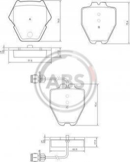 Тормозные колодки дисковые A.B.S. 37162