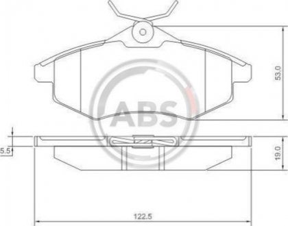 Тормозные колодки перед. Citroen C2/C3 02- (TRW) (122,5x53x19) A.B.S. 37307 (фото 1)