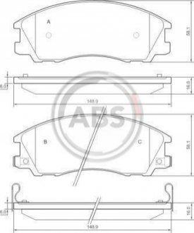 Тормозные колодки дисковые A.B.S. 37323