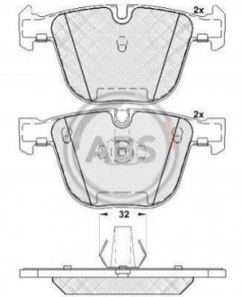 Тормозные колодки дисковые задние A.B.S. 37371