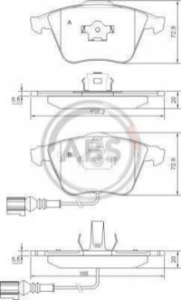 Тормозные колодки перед. Audi A4/A6/A8 00- A.B.S. 37426