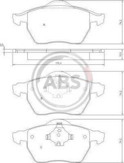 Гальмівні колодки дискові (1 к-т) A.B.S. 37514