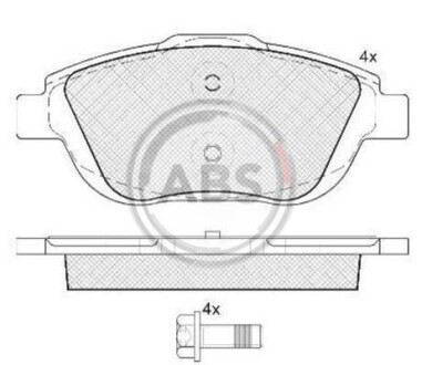 Тормозные колодки дисковые A.B.S. 37751