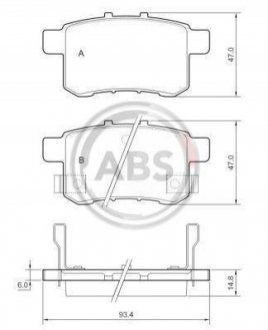 Тормозные колодки зад. Honda Accord VIII 08- (nissin) A.B.S. 37756