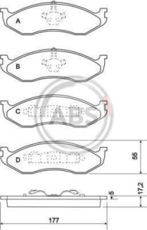 Тормозные колодки дисковые A.B.S. 38477