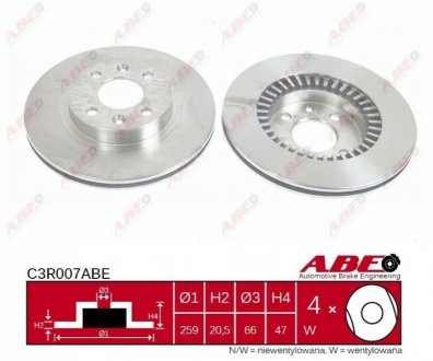 Тормозной диск ABE C3R007ABE (фото 1)