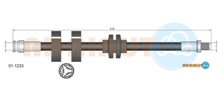 FIAT шланг гальмівний передн. ALFA 147, 156 ADRIAUTO 01.1233