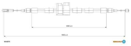 Трос гальм. задн. правий AUDI A8 -02 ADRIAUTO 03.0275
