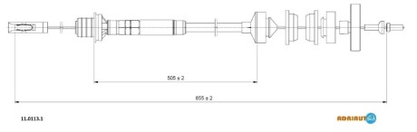 FIAT трос зчеплення Evasion/Jumpy 2,0TB-1,9TDS 95- ADRIAUTO 11.0113.1