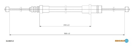 FIAT трос ручного гальма передн. Scudo -06, ADRIAUTO 11.0217.2