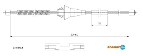 FORD трос ручн.гальма Focus 05- бараб. ADRIAUTO 13.0240.1