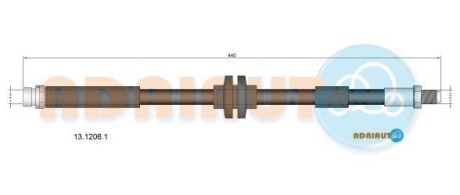 FORD шланг гальмівний задн.Focus II 04- ADRIAUTO 13.1206.1 (фото 1)