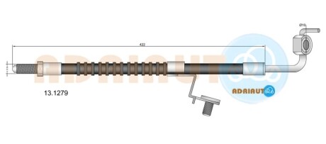FORD шланг гальмівний передн. прав. 1,3 Escort/Orion 90- ADRIAUTO 13.1279