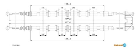 Трос ручного тормоза ADRIAUTO 33.0212.1