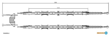 OPEL трос ручного гальма Astra G 04- ADRIAUTO 33.0215.1