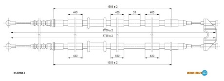 Трос ручного тормоза ADRIAUTO 33.0218.1