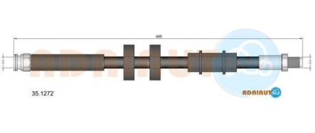 CITROEN шланг гальм. передн. нижн. Jumper 02- ADRIAUTO 35.1272