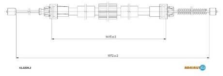 RENAULT трос ручного гальма задн. прав. CLIO III, MODUS / GRAND MODUS ADRIAUTO 41.0209.2