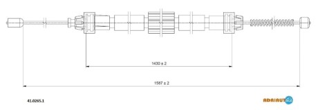 RENAULT трос ручного гальма прав. 1587/1430 Clio III 05- ADRIAUTO 41.0265.1