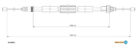 Трос стояночного гальма ADRIAUTO 41.0268.1