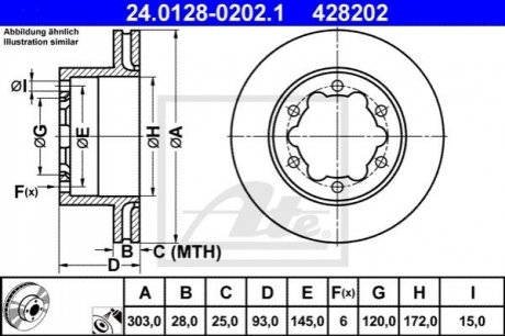 Тормозной диск задний MB Sprinter 906 / VW Crafter 2006- (спарка) ATE 24.0128-0202.1 (фото 1)