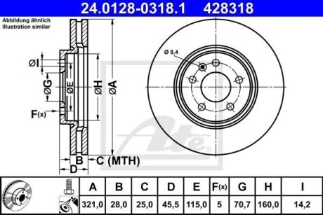 Гальмівний диск ATE 24.0128-0318.1