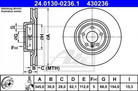 Гальмівний диск ATE 24.0130-0236.1