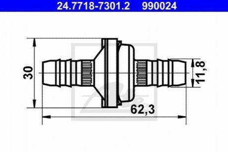 Клапан вентиляції картерних газів ATE 24.7718-7301.2 (фото 1)