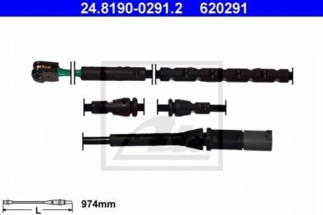 Датчик зносу, гальмо. ATE 24.8190-0291.2