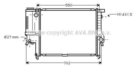 Радіатор, Система охолодження двигуна AVA COOLING BW2121