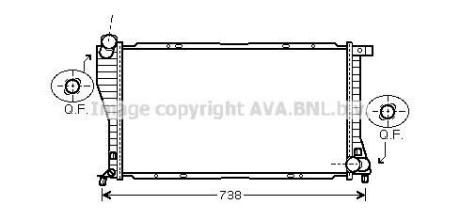 AVA BMW радіатор охолодження 5 E39,7 E38 2.0/4.0d 98- AVA COOLING BW2234