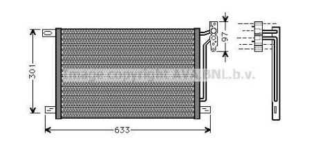 Радіатор кондиціонера BMW 3 E46 (98-), X3 E83 (03-) 2.0D, 3.0D AVA AVA COOLING BW5215