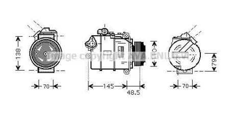 Компресор кондиціонера BMW (AVA) AVA COOLING BWAK309