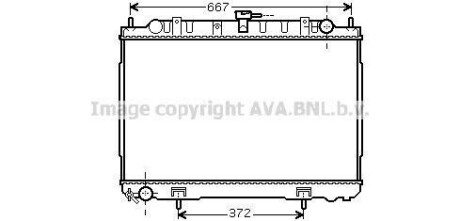 AVA NISSAN Радіатор охолодження X-TRAIL 2.2 D 01- AVA COOLING DN2241