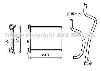 Радіатор обігрівача салону Nissan Juke (11-19) 1.6i, Leaf (11-17) AVA AVA COOLING DN6417