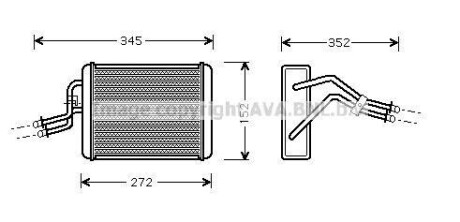 AVA FORD Радіатор опалення Transit 00- AVA COOLING FD6317