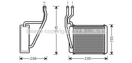 AVA FORD Радіатор опалення Fiesta V,Fusion 01-,Mazda 2 03- AVA COOLING FD6329