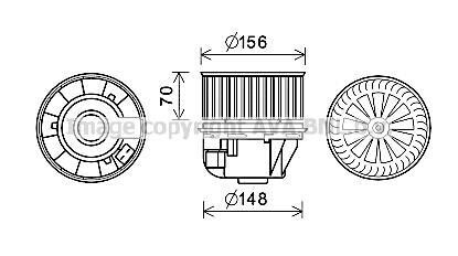 Вентилятор обігрівача салону Ford Focus II C-max 04> AC+/- AVA AVA COOLING FD8613