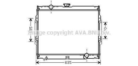 AVA HYUNDAI Радіатор охолодження двиг. GALLOPER 2.5, 3.0 TCI 97- AVA COOLING HY2108