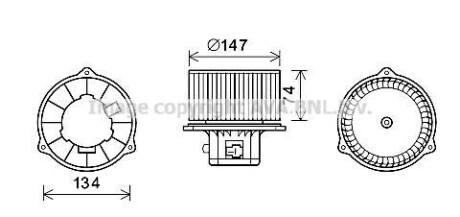 Вентилятор обігрівача салону Hyundai Santa Fe 2.0i 2.4i 2.7i (00-) AVA AVA COOLING HY8354