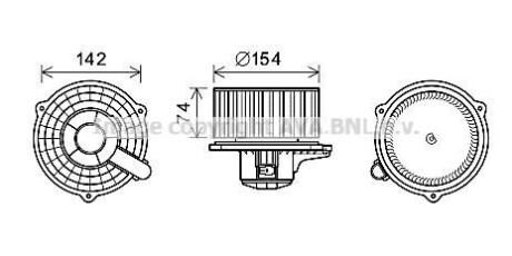 Вентилятор обігрівача салону Hyundai Grand Starex, H-1 (07-) AVA AVA COOLING HY8425