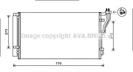 Конденсор Sonata VlI 2.0 i 06/09-(AVA) AVA COOLING HYA5246D