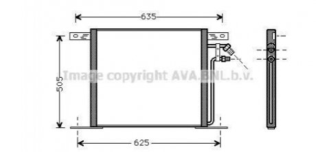 Конденсор кондиціонера MB VITO/V-CL G/D 95-03 AVA COOLING MS5220 (фото 1)