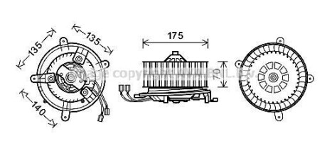 Вентилятор обігрівача салону MB E-class (W210) (95-03) AVA AVA COOLING MS8610