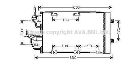 AVA OPEL Радіатор кондиціонера Astra H, Zafira B AVA COOLING OL5454D